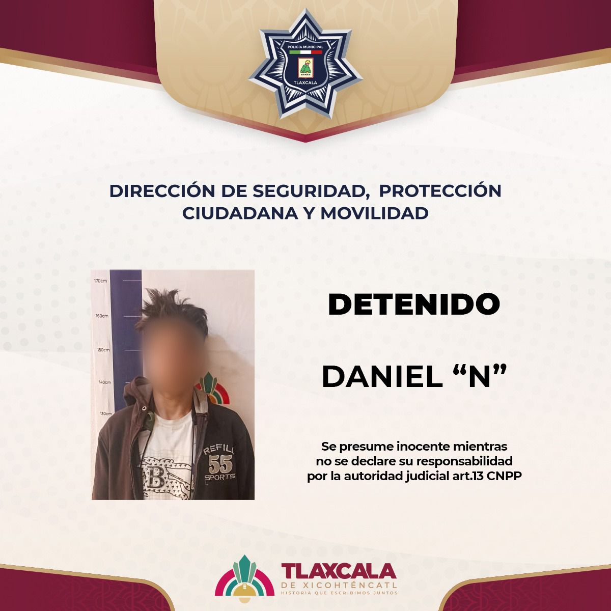 Trabajo conjunto entre Policía Municipal de Tlaxcala y vecinos vigilantes permite detención en Adolfo López Mateos